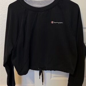 Champion Black Drawstring Sweatshirt